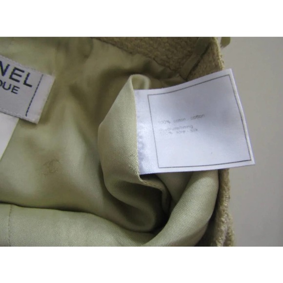 CHANEL Light Mustard Yellow Skirt 2 Piece Suit, Size 42 - Picture 11 of 12